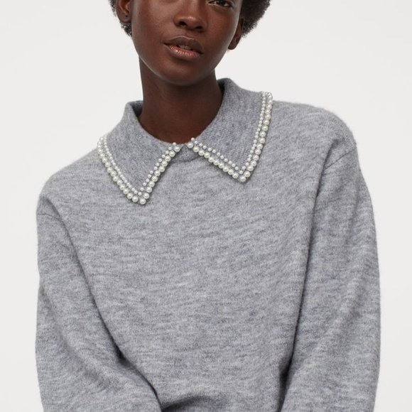 H&M Sweaters - BNWT H&M CONSCIOUS PEARL COLLARED SWEATER